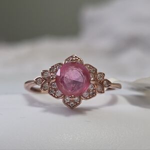 🌸 Charmed Aroma 925 Rose Gold Pink Fairycore Ring Size 10 💍 NWT